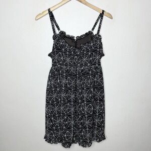 Sourpuss Spiderweb Dolly Babydoll Sleeveless Dress Women's Medium Black Gothic‎